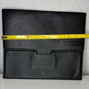 Coach Pebbled Black Leather tablet Bag